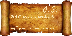 Grünblat Engelbert névjegykártya